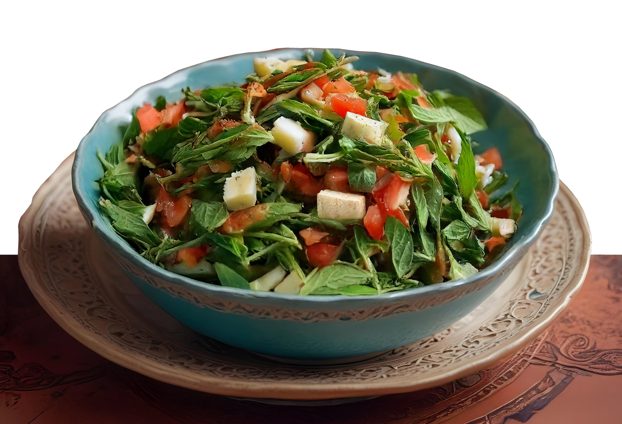 Thyme and Cheese Salad سلطة الزعتر البري مع الجبن_0