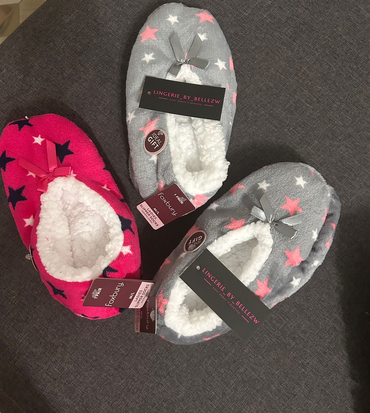 Sherpa lined slipper socks  with grip_1