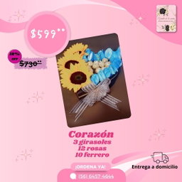 CORAZON GIRASOL Y FERRERO