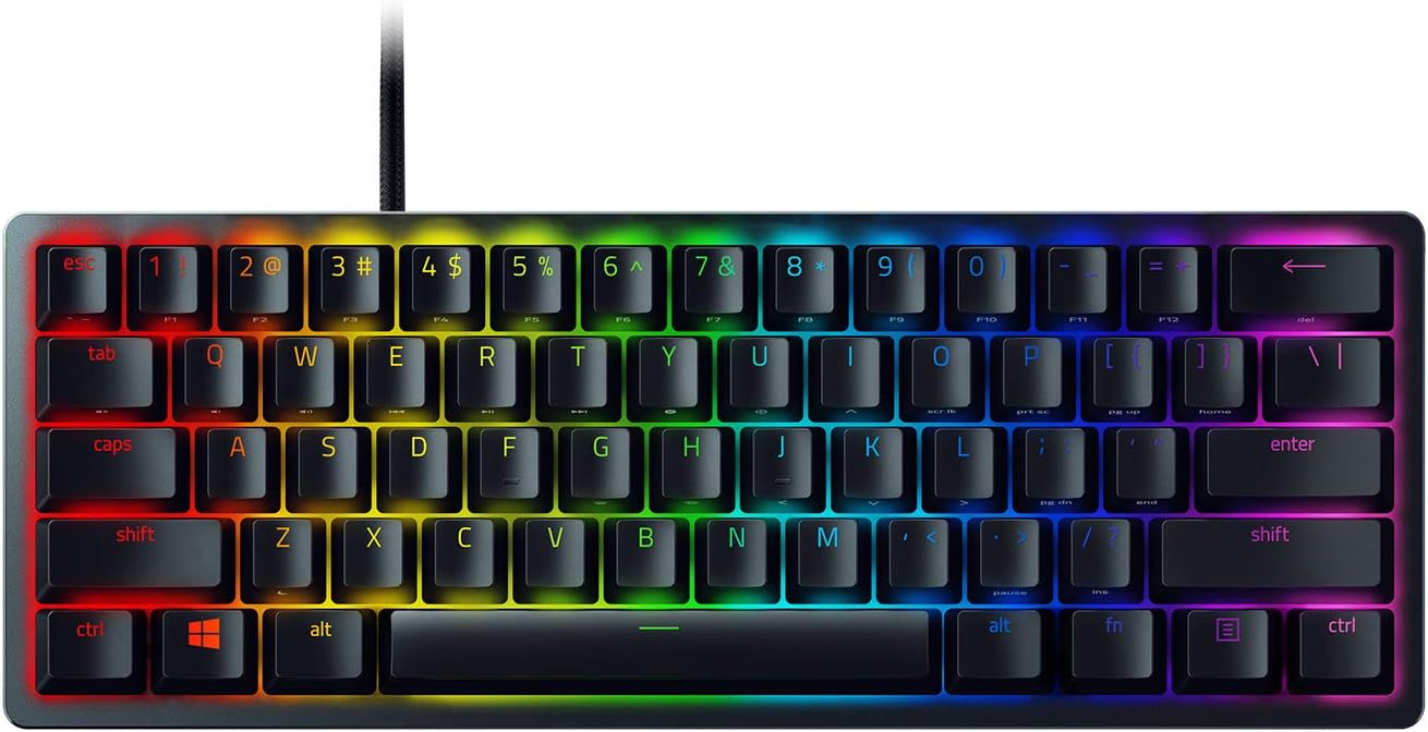 Teclado Gamer  Mini 60%: Switches Ópticos Lineares - Modo de Acionamento Rápido - Iluminação Chroma RGB - Teclas PBT - Memória Integrada - Snap Tap - Preto Clássico_2