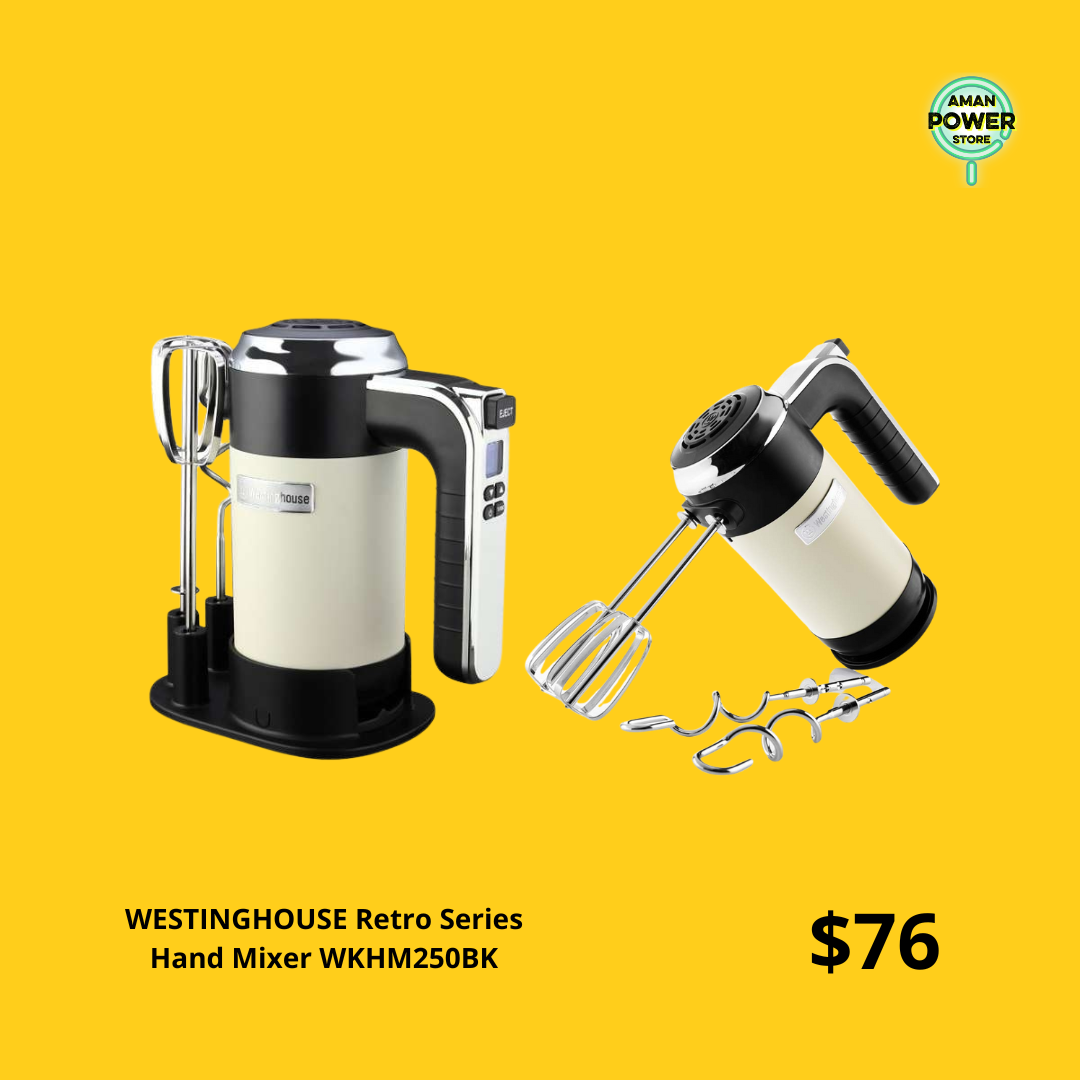 WESTINGHOUSE Retro Series Hand Mixer WKHM250BK / WESTINGHOUSE Retro Series Hand Mixer WKHM250WH