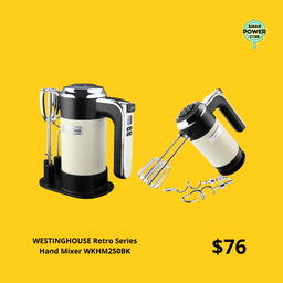WESTINGHOUSE Retro Series Hand Mixer WKHM250BK / WESTINGHOUSE Retro Series Hand Mixer WKHM250WH