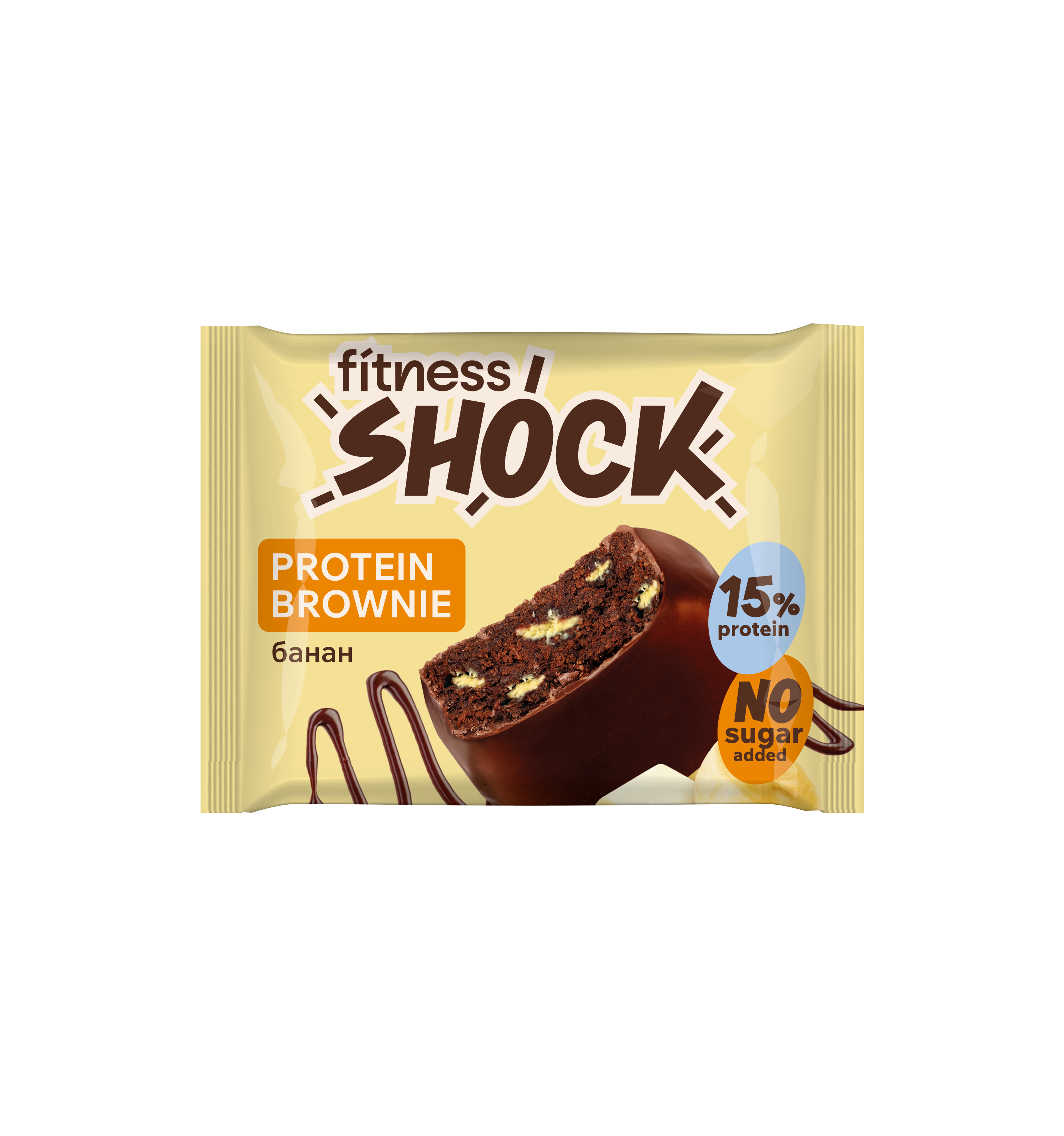 FitnesShock Protein Brownie "Banana Chocolate", 1 piece