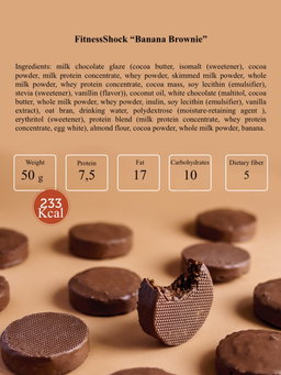 FitnesShock Protein Brownie "Banana Chocolate", 1 piece