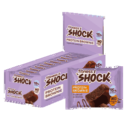 FitnesShock Protein Brownie "Hot Chocolate", 1 box, 12 pieces