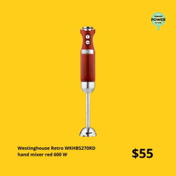 Westinghouse Retro WKHBS270RD hand mixer red 600W