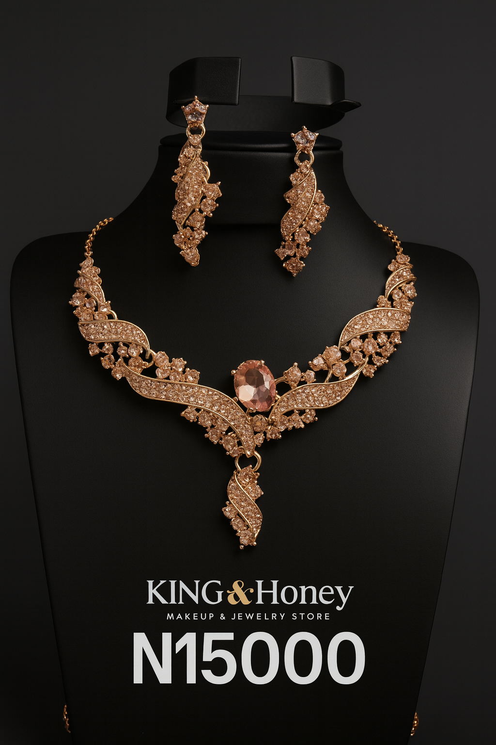 Green crystal jewelry set _0