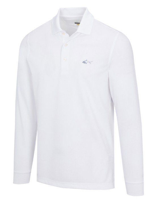 Greg Norman Freedom Micro Pique Polo Manga larga WHT
