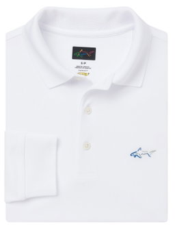 Greg Norman Freedom Micro Pique Polo Manga larga WHT 