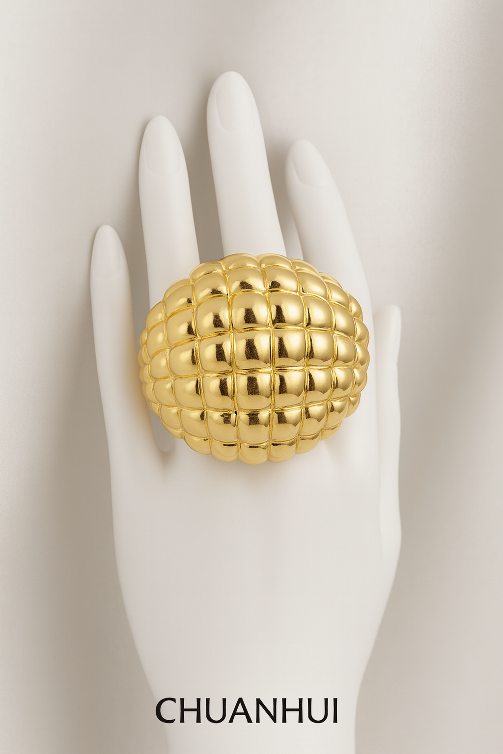 CHUANHUI J139 Luxury Gold Dome Ring_0