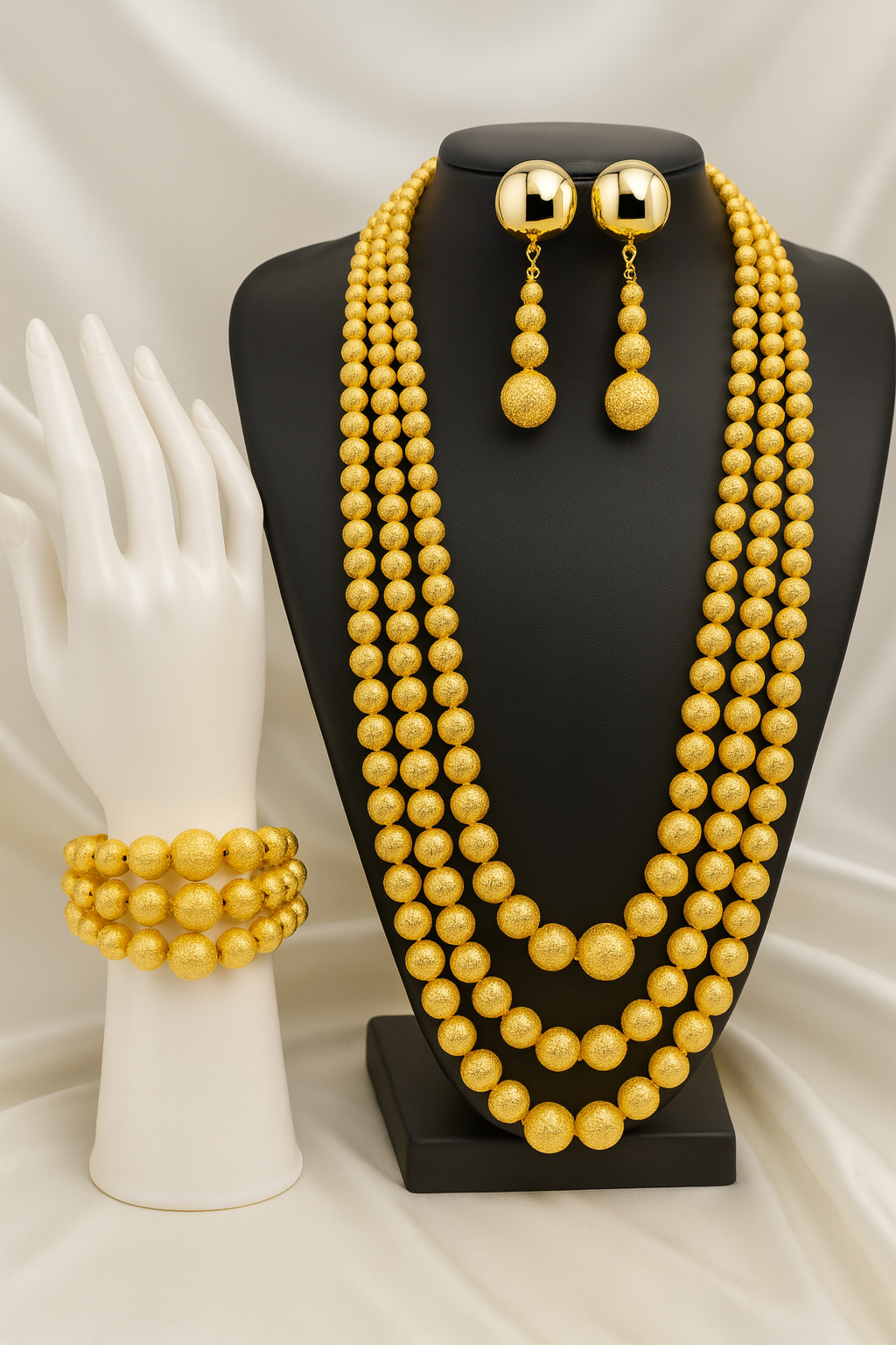 Luxury Gold Bead Jewelry Set_0