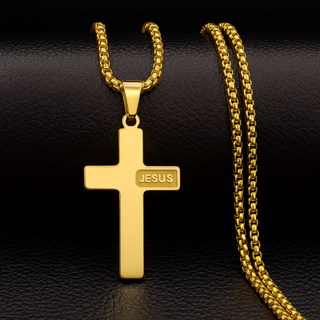 Premium Gold Jesus Cross Necklace
