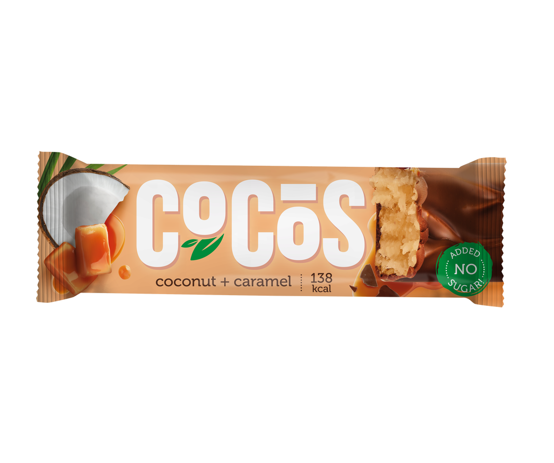 FitnesShock COCOS Glazed Bar "Coconut + Milk Caramel", 1 piece