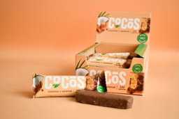 FitnesShock COCOS Glazed Bar "Coconut + Milk Caramel", 1 box (12 pieces)