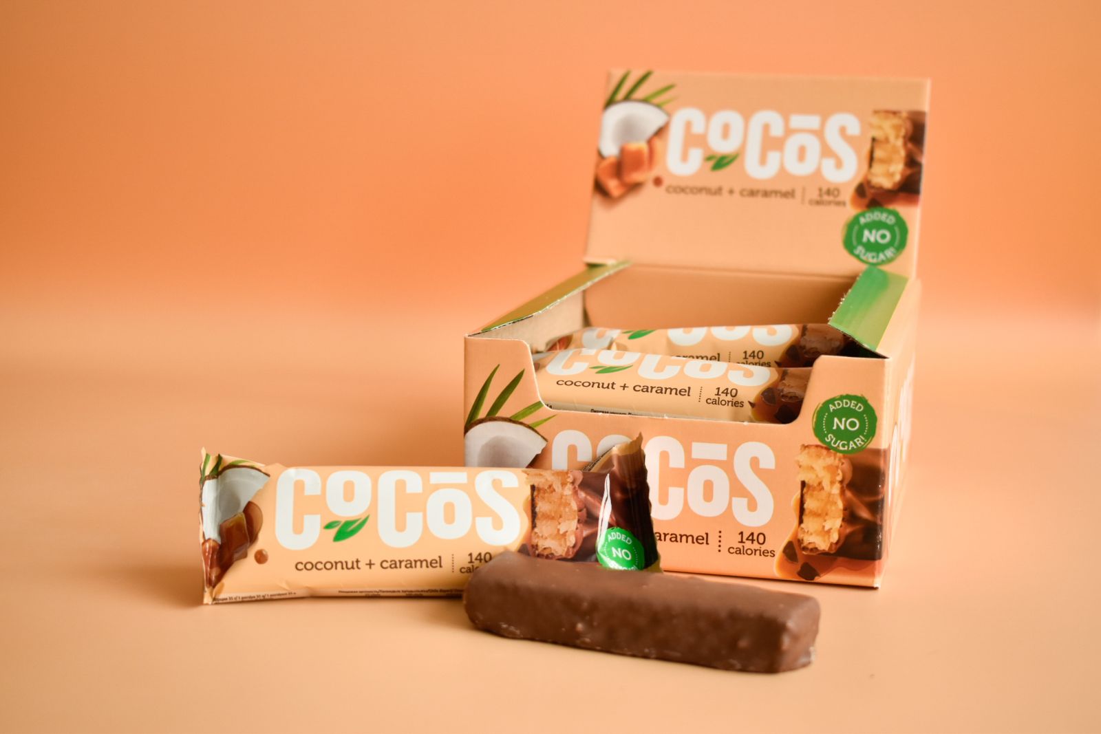 FitnesShock COCOS Glazed Bar "Coconut + Milk Caramel", 1 box (12 pieces)_2