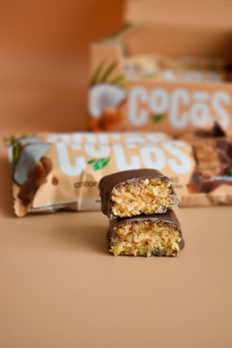 FitnesShock COCOS Glazed Bar "Coconut + Milk Caramel", 1 box (12 pieces)
