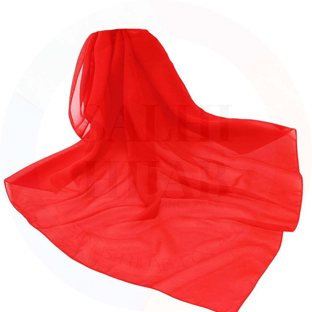 Plain Chiffon square scarf 115x115cm_3