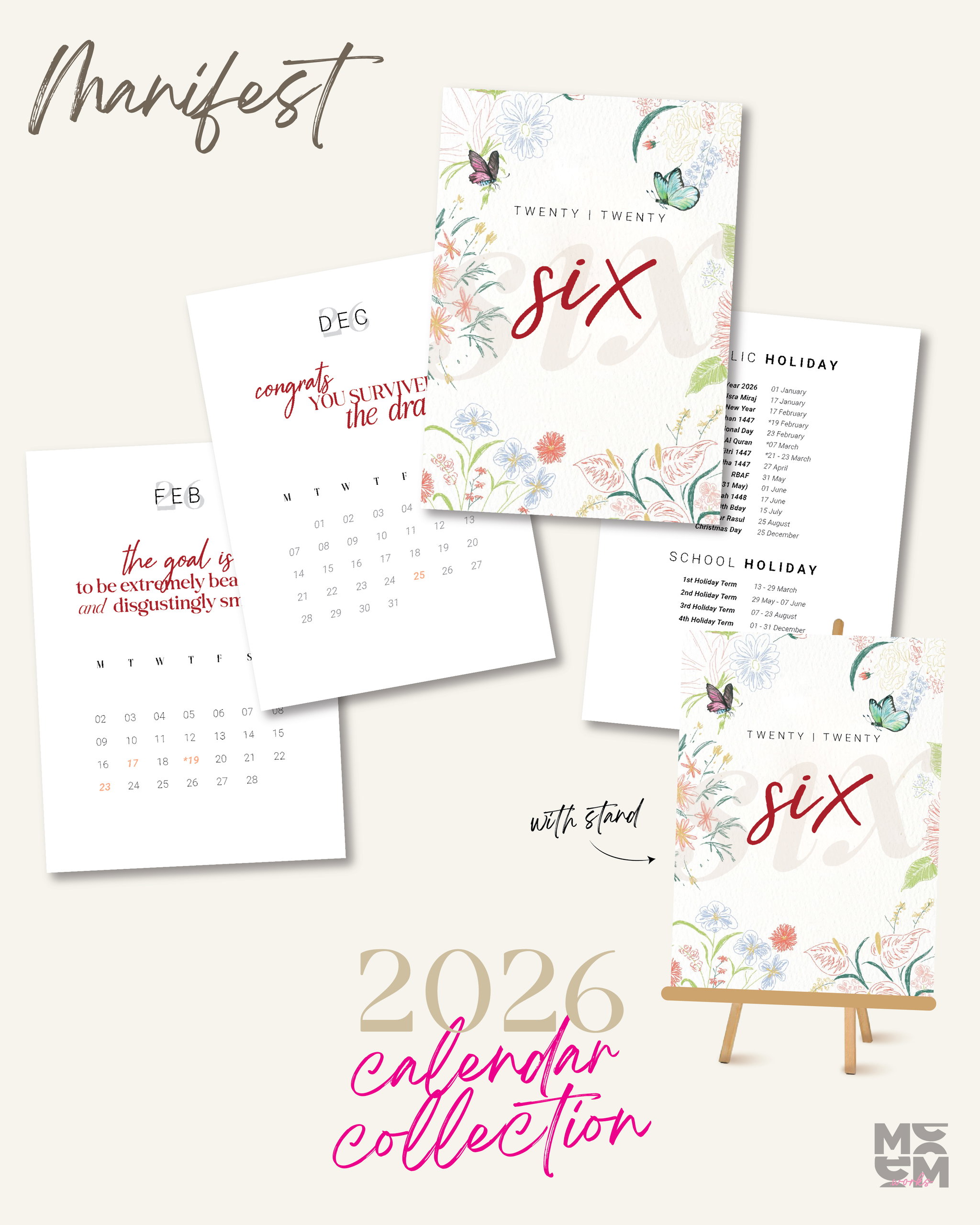 Calendar with Easel_1