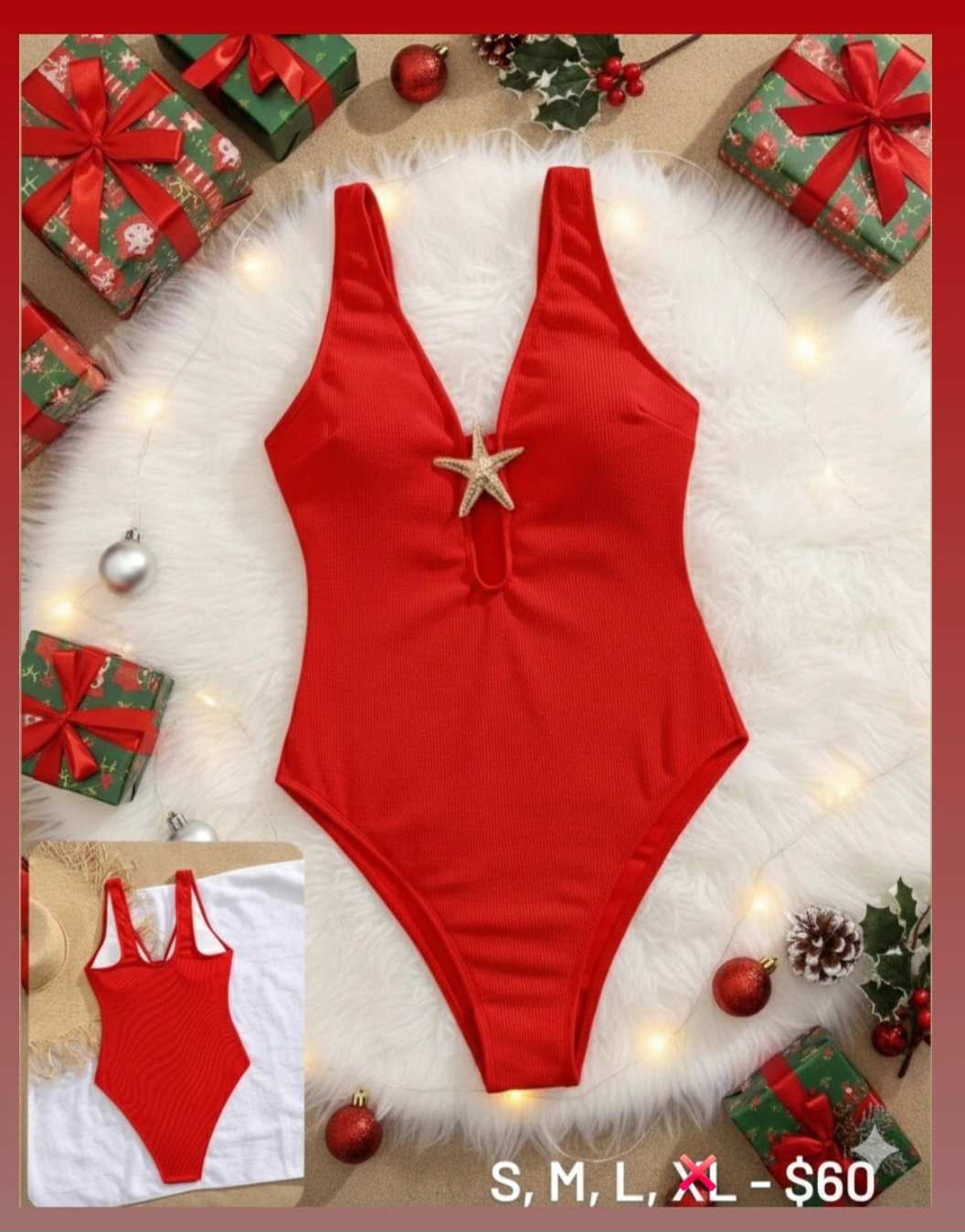 RED ONE PIECE SWIMSUIT 