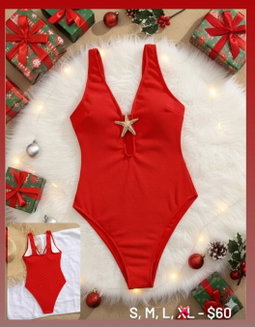 RED ONE PIECE SWIMSUIT 