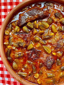 Okra with meat Tajin - طاجن بامية باللحمة