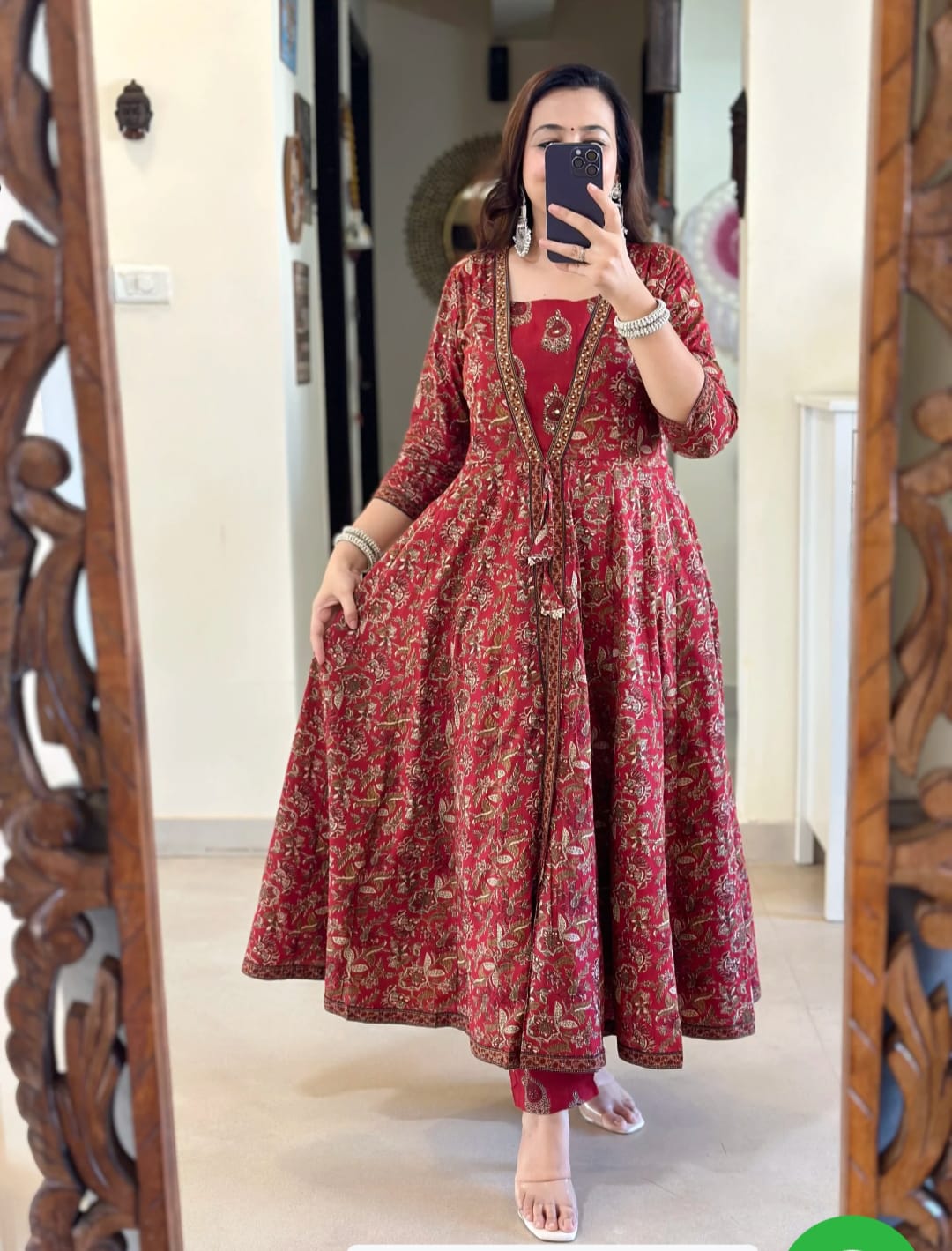 COTTON ANARKALI FULLSET