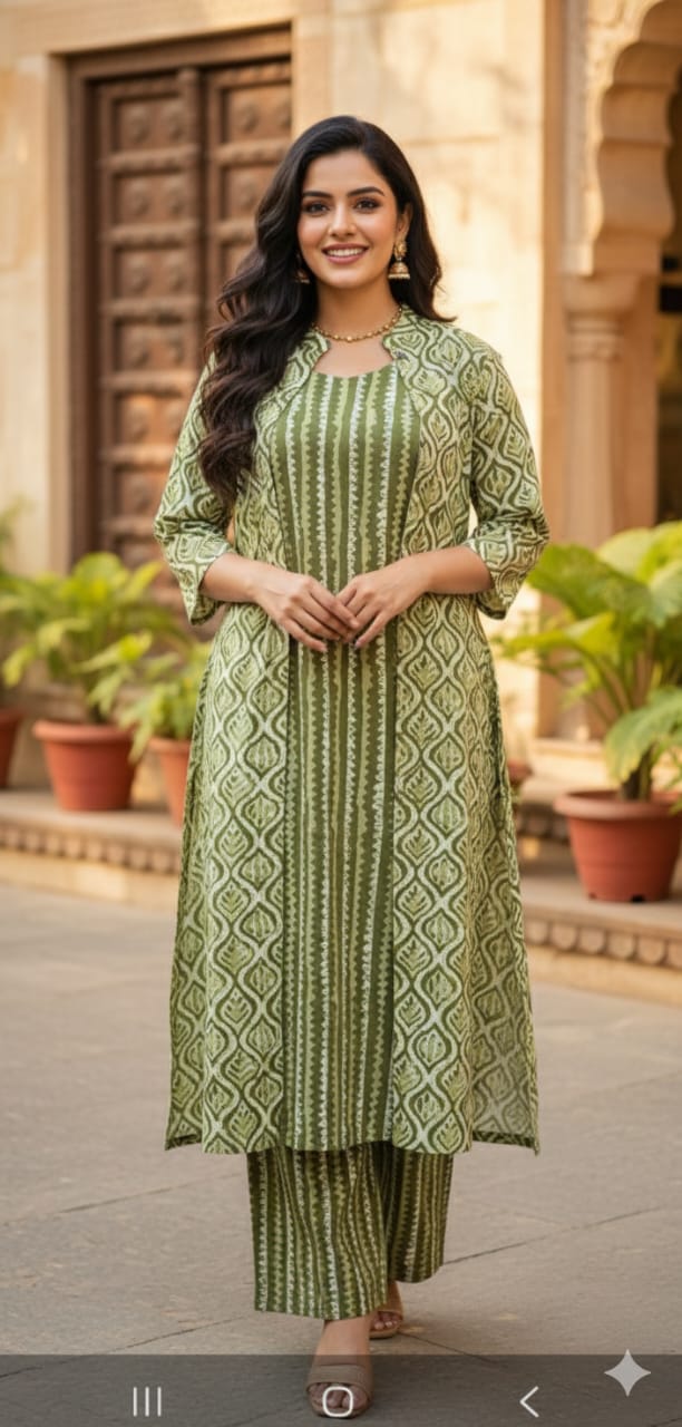 COTTON ANARKALI FULLSET