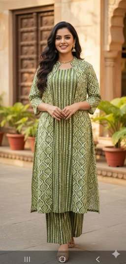 COTTON ANARKALI FULLSET