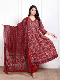 COTTON ANARKALI FULLSET  