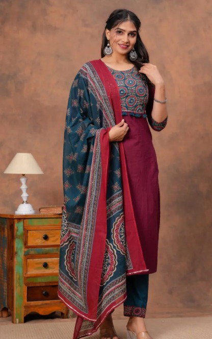 COTTON ANARKALI FULLSET