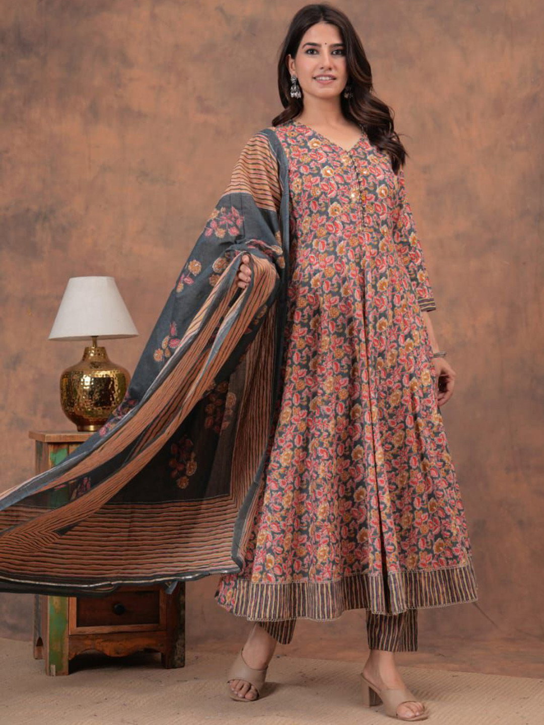 COTTON ANARKALI FULLSET