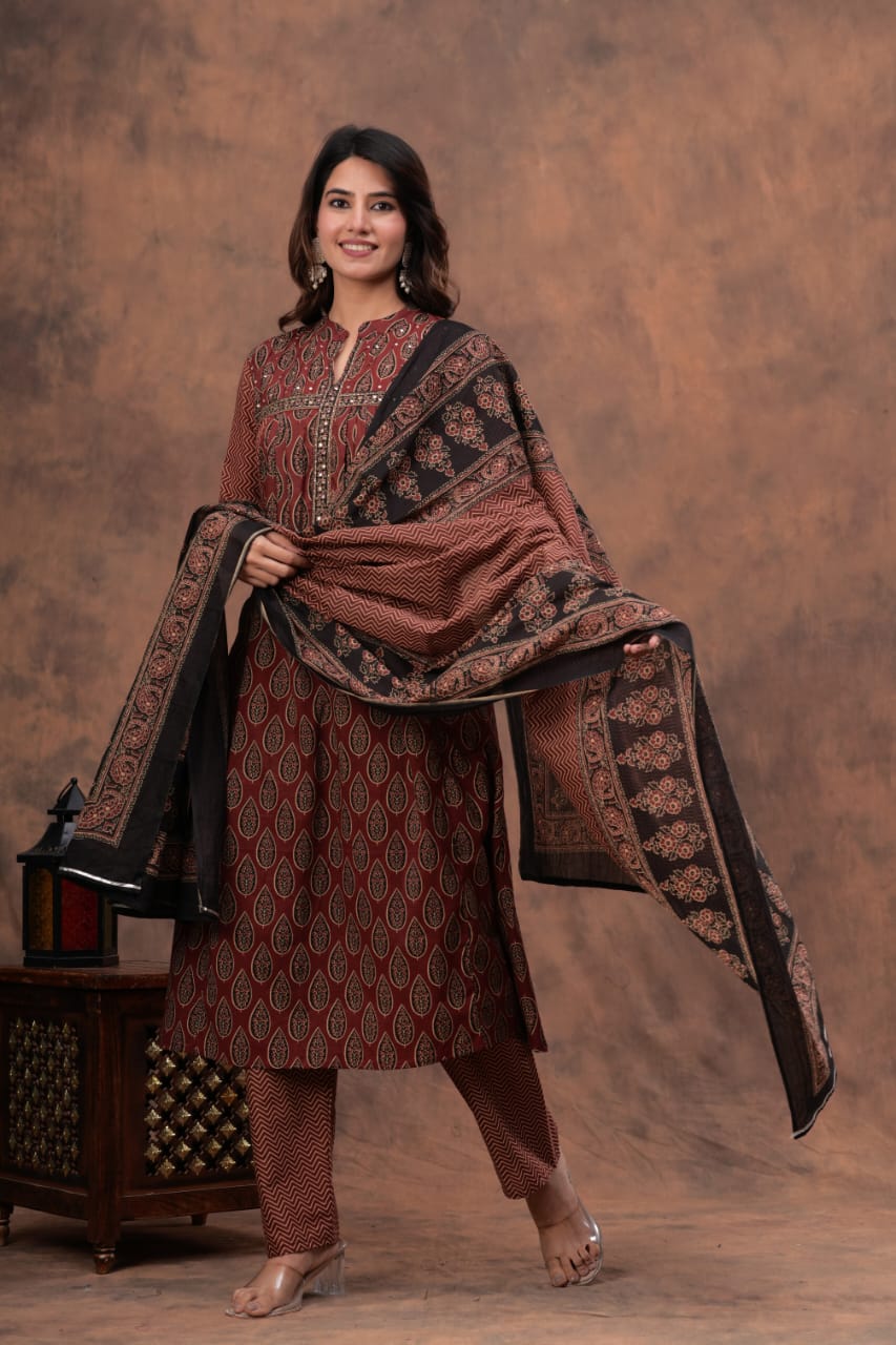 COTTON ANARKALI FULLSET
