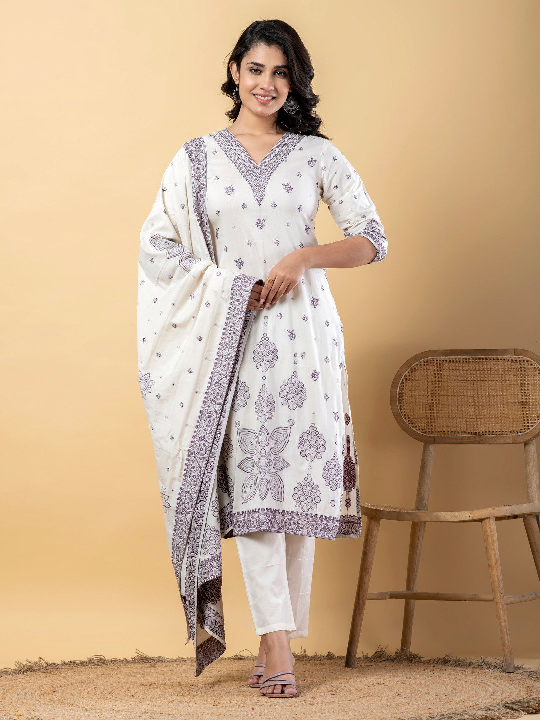 COTTON ANARKALI FULLSET