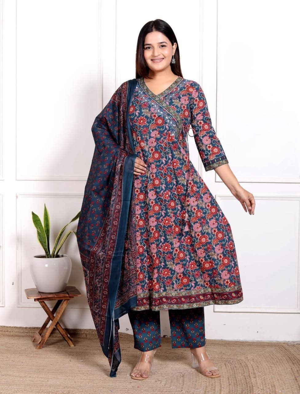 COTTON ANARKALI FULLSET