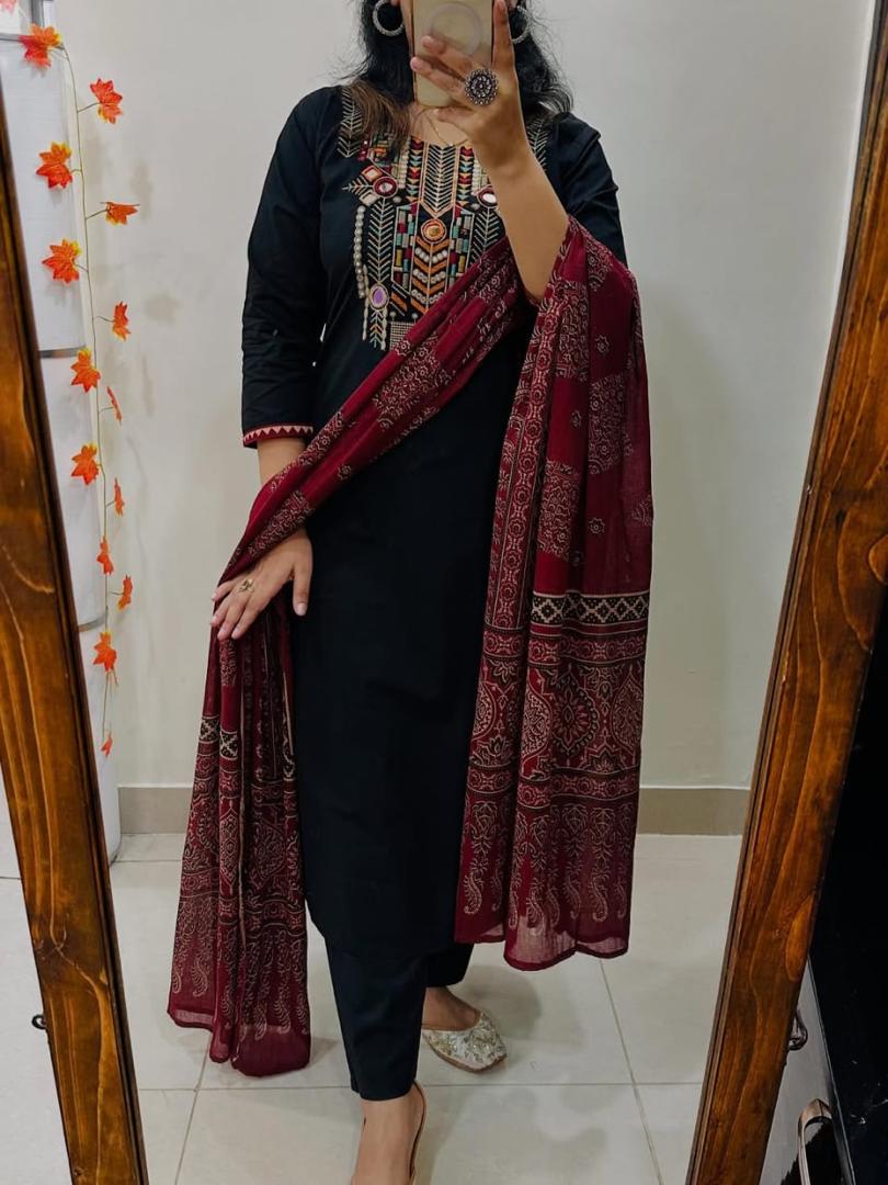 COTTON ANARKALI FULLSET