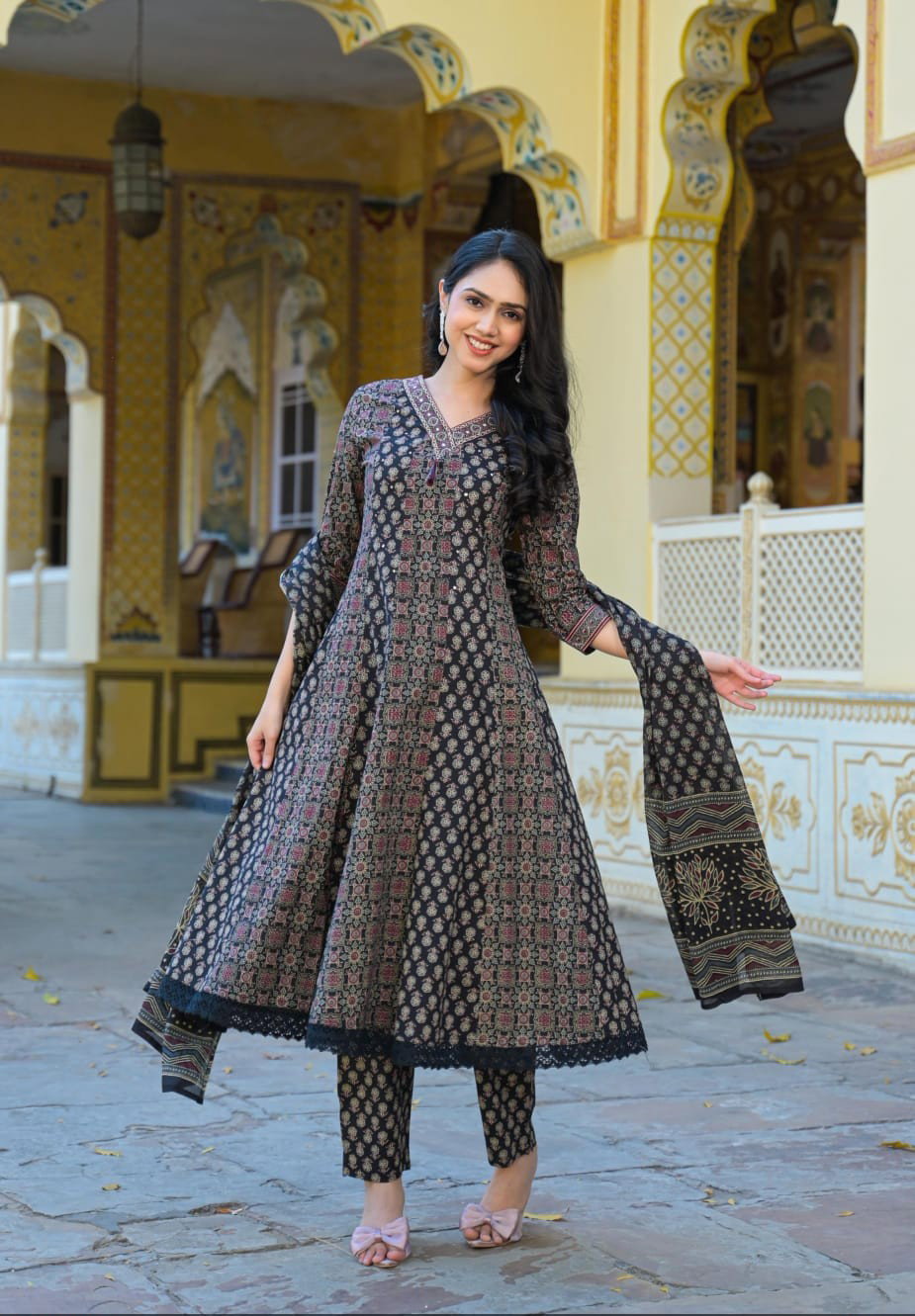 COTTON ANARKALI FULLSET