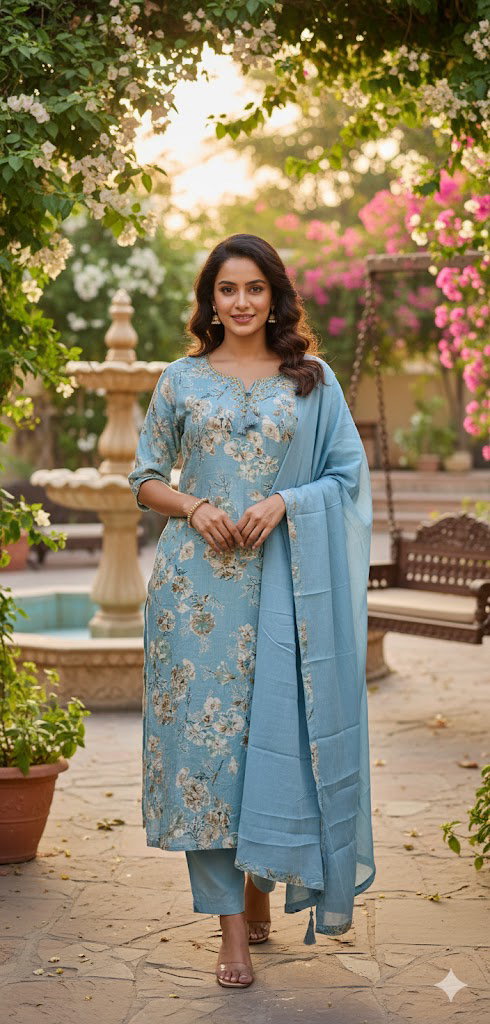 COTTON ANARKALI FULLSET