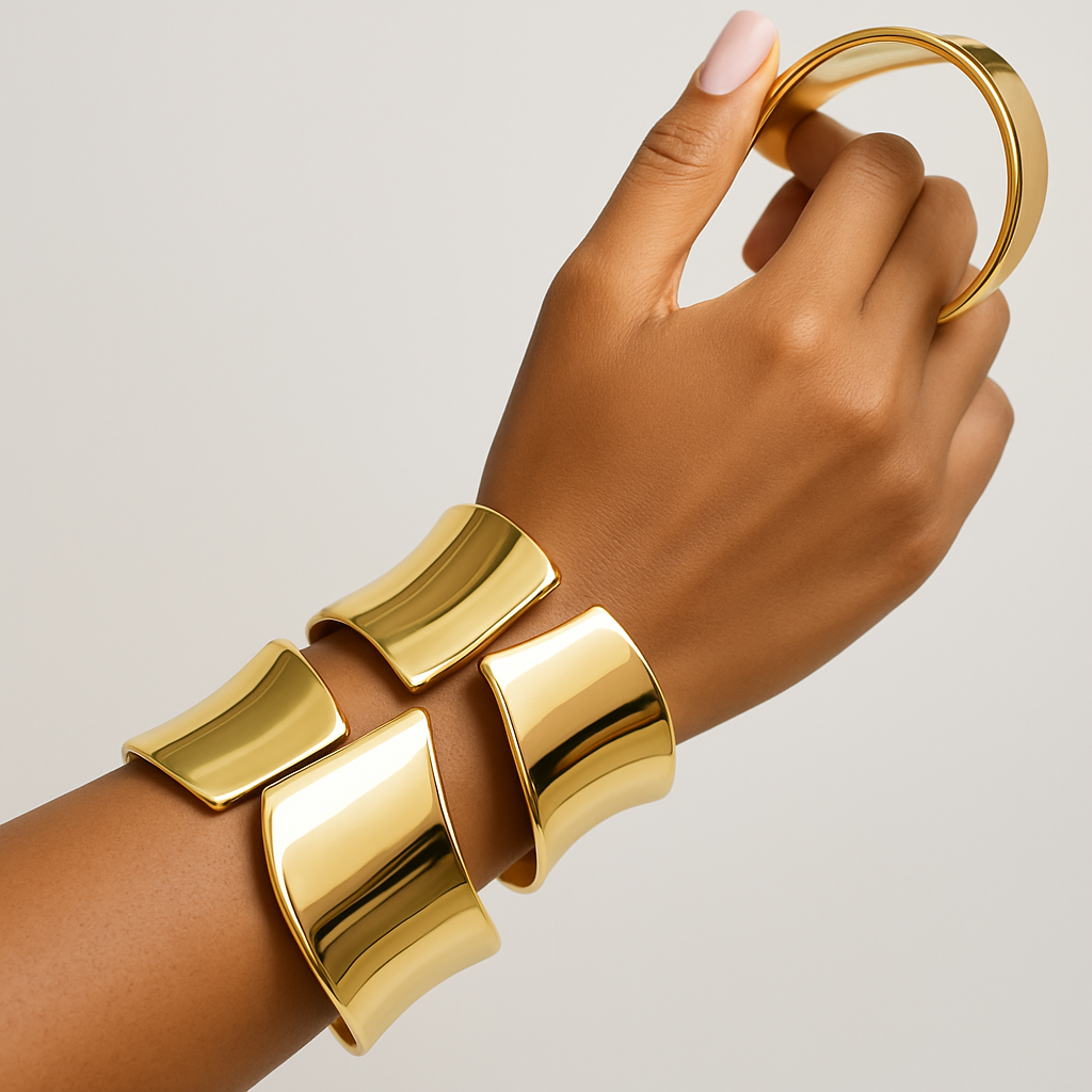Premium Sculpted Gold Cuff Bracelet