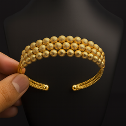 Luxury Gold Beaded Cuff Bracelet 
