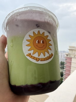 Blueberry Cold Foam Matcha Latte