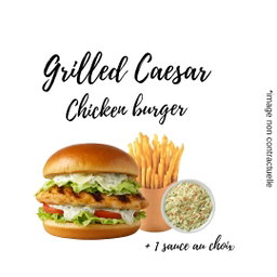 Grilled chicken caesar burger