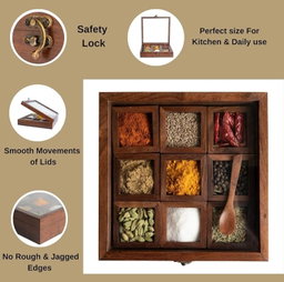 WOOD SPICE BOX 
