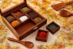 WOOD SPICE BOX 