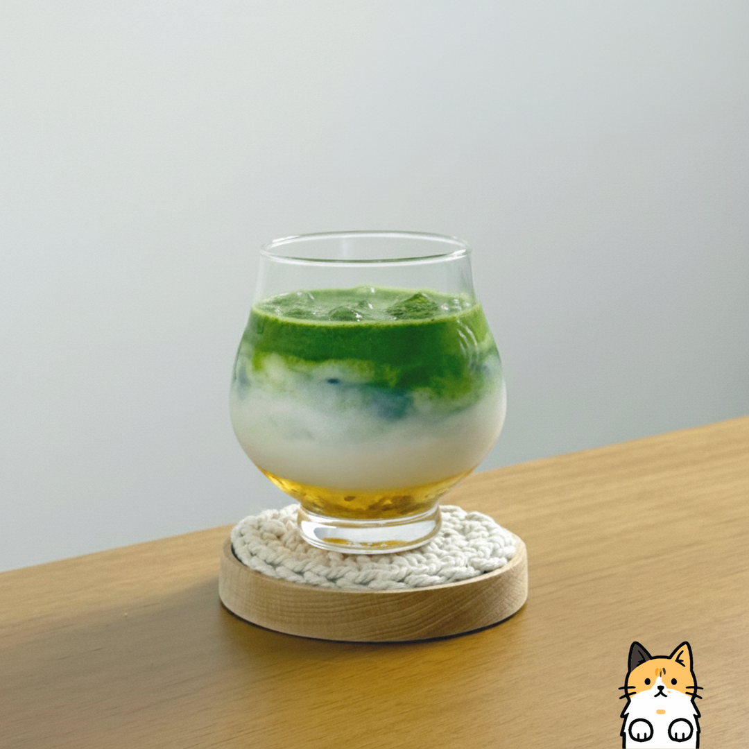 iced osmanthus matcha latte