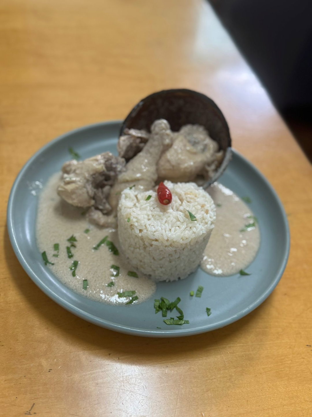 Caril de Galinha c/ Amendoim e Arroz Branco