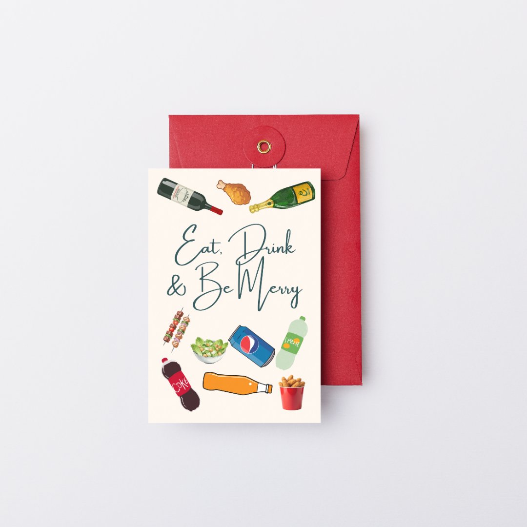 Eat, Drink & Be Merry Christmas Card