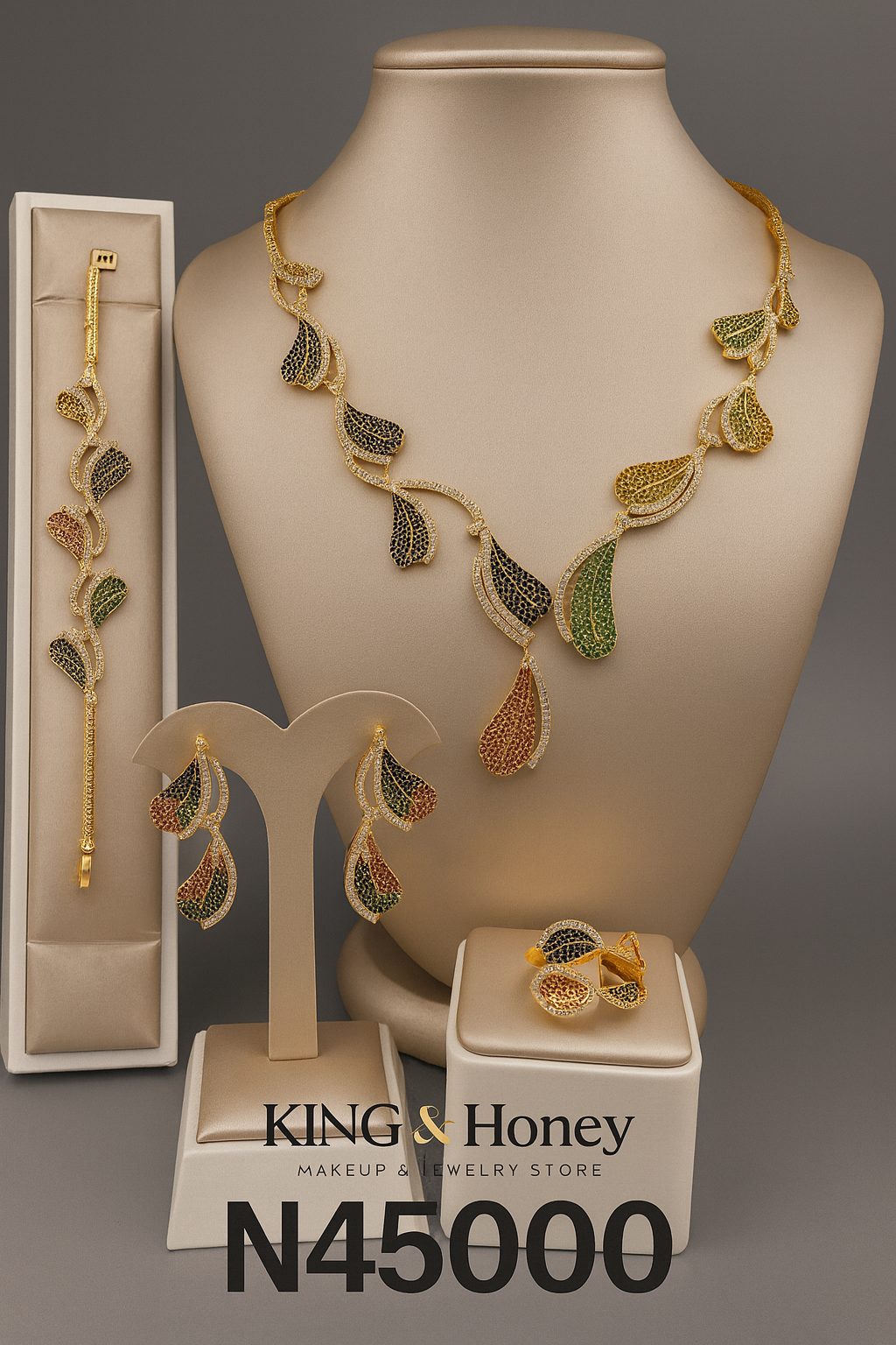KING & HONEY MULTI-TONE LUXURY JEWELRY SET_0
