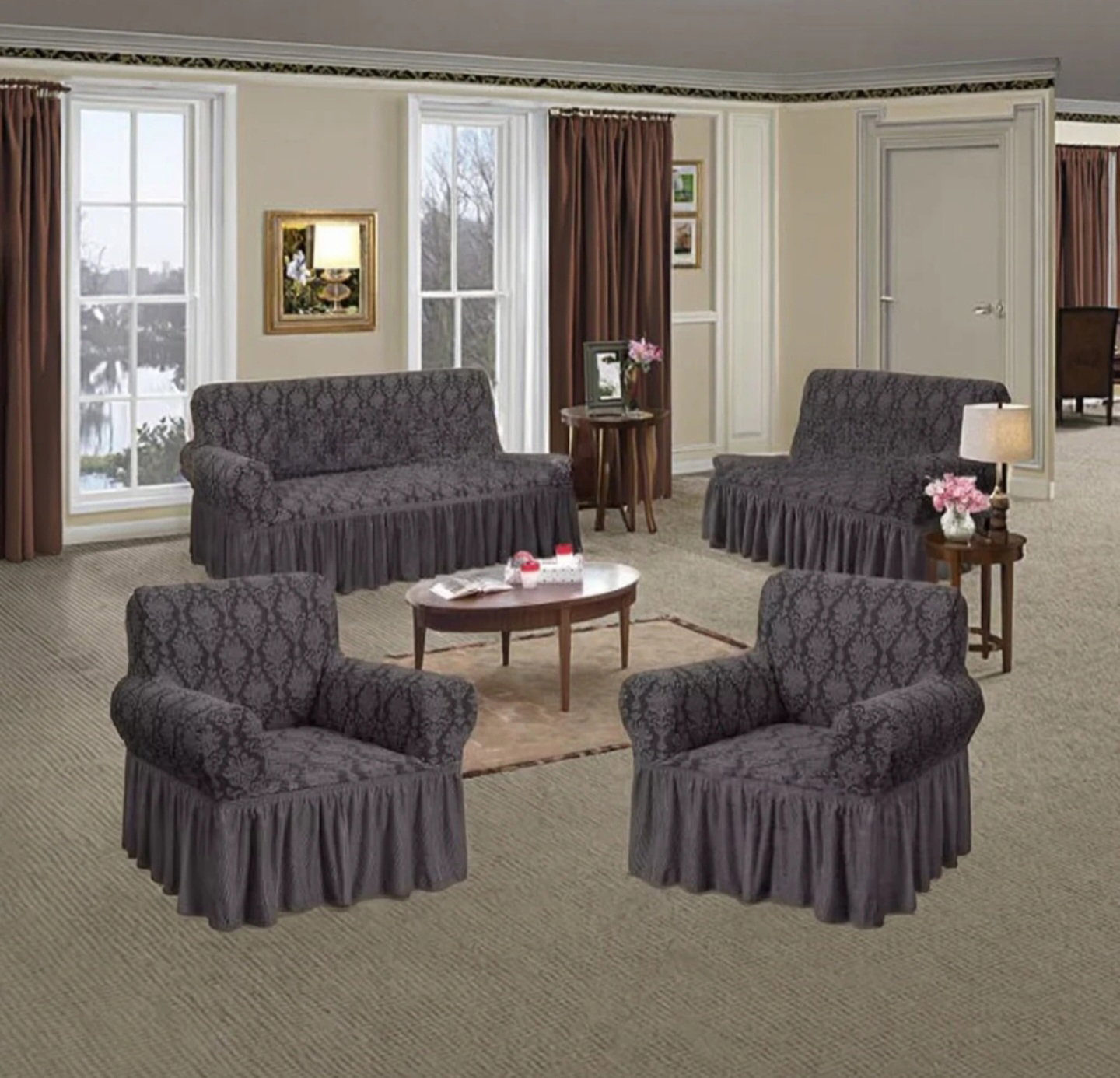 Floral Extra Stretch Sofa Covers (3+1+1 SEATER)_12