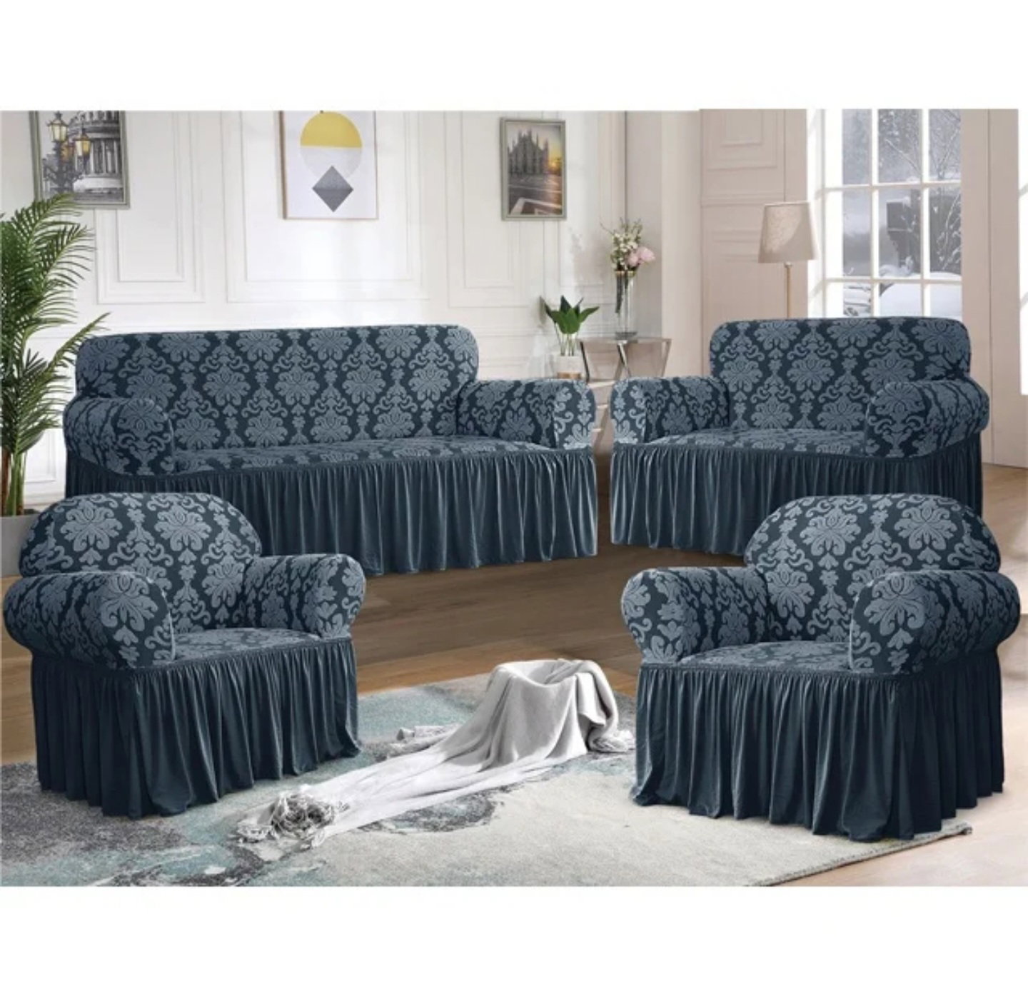 Floral Extra Stretch Sofa Covers (3+1+1 SEATER)_18