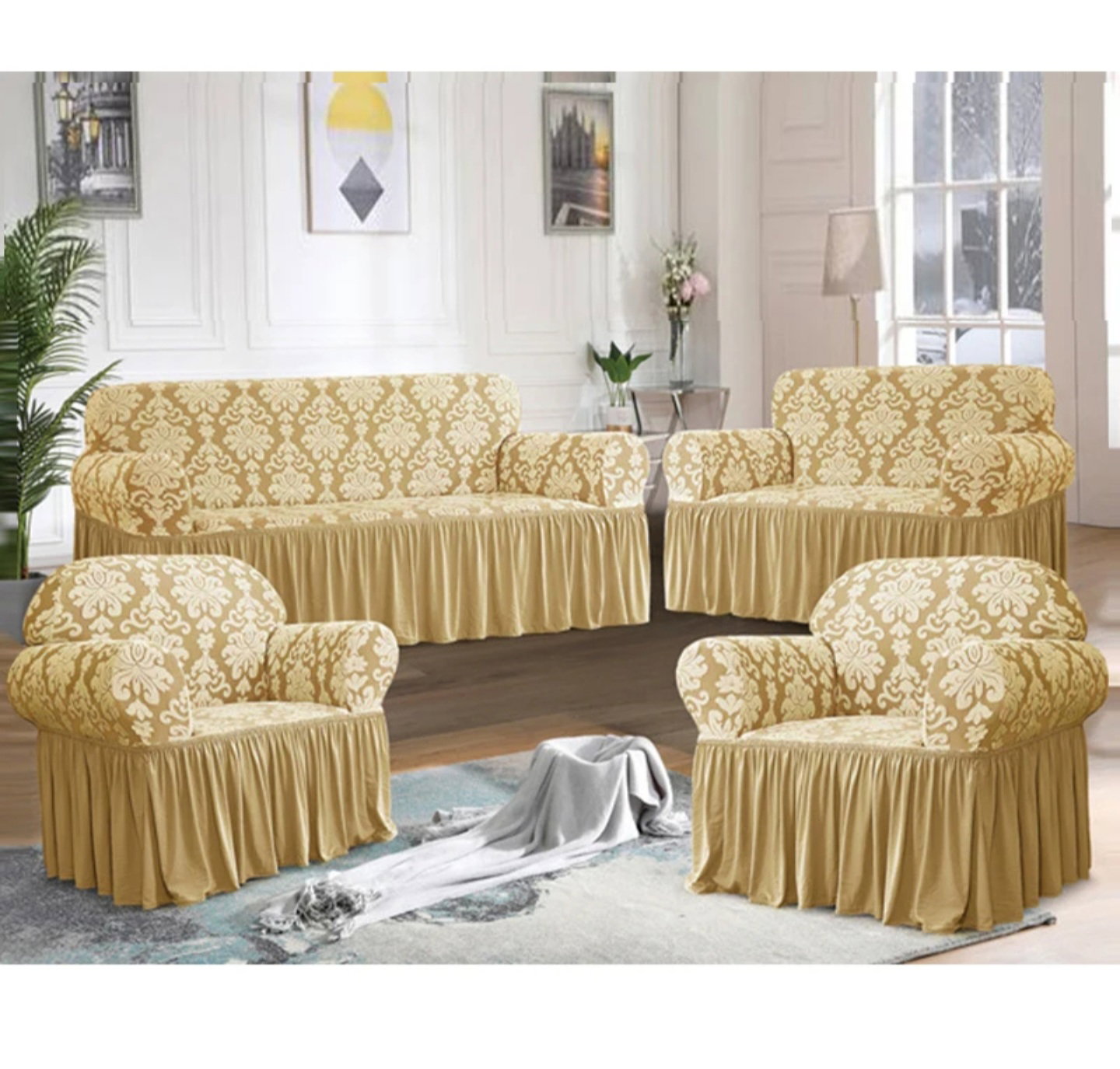 Floral Extra Stretch Sofa Covers (3+2+1 SEATER)_4